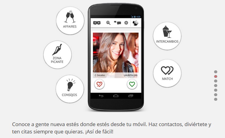 screenshot of a MiAffaire mobile app