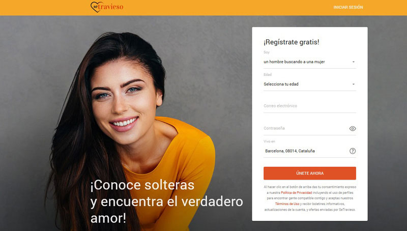 exemple of registratiom process at Setravieso dating website