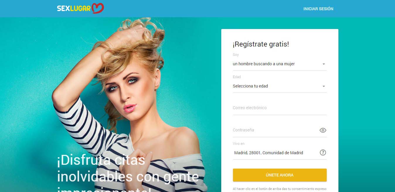 exemple of registratiom process at sexlugar dating website